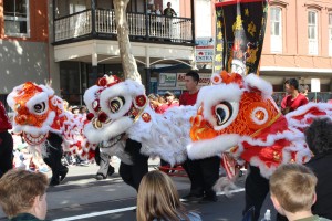 Chinese Lions feature in the Bendigo Gala Parade, Easter 2016